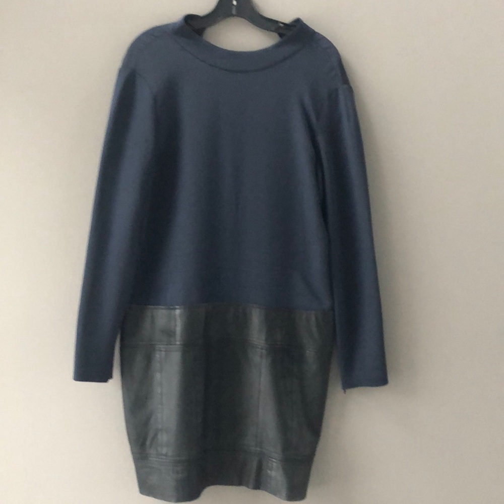 Leather and silk Theory dress